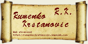 Rumenko Krstanović vizit kartica